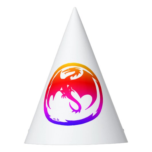 Neon Dragon witte petten Feesthoedjes (Voorkant)
