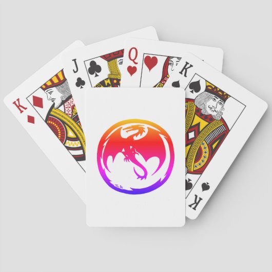 Neon Dragon witte Poker speelkaarten (Achterkant)