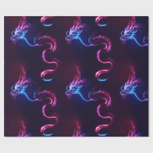 Neon Dragon Wrapping Papier (Vlak)