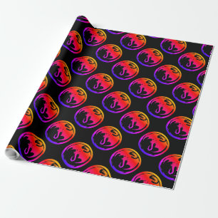 Neon Dragon zwart mat inpakpapier medium