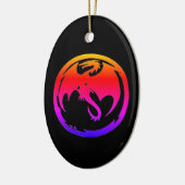 Neon Dragon zwarte keramische versiering Keramisch Ornament (Links)