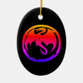 Neon Dragon zwarte keramische versiering Keramisch Ornament (Voorkant)