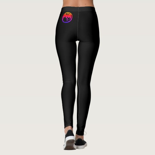 Neon Dragon zwarte leggings (Achterkant)