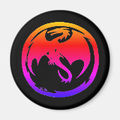 Neon Dragon zwarte magneet (Voorkant)