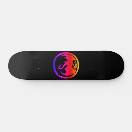 Neon Dragon zwarte skateboard (Horizontaal)