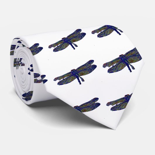 Neon Dragonfly Stropdas (Opgerold)
