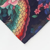 Neon Dragons en Flowers Fleece Deken (Hoek)
