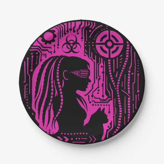 Neon Dread Protocol Papieren Bordje (Voorkant)