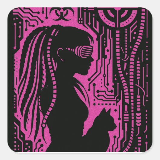 Neon Dread Protocol Vierkante Sticker (Voorkant)