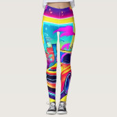 Neon Dream Car Escape Leggings (Voorkant)