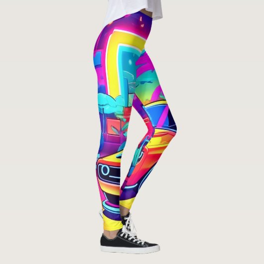 Neon Dream Car Escape Leggings (Rechts)