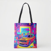 Neon Dream Car Escape Tote Bag (Voorkant)