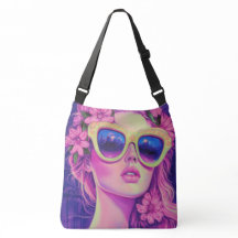 Neon Dream Girl met een bloemenzonnebril