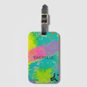 Neon Dreams Abstract Bagagelabel (Voorkant (verticaal))