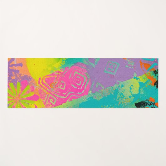 Neon Dreams Abstract Yogamat (Voorkant (horizontaal))