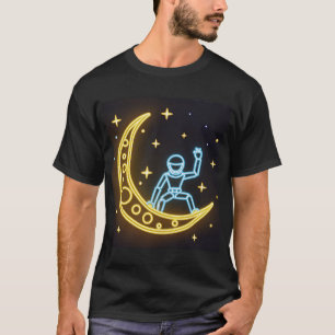 Neon Dreams: Astronaut op de Maan T-shirt