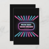 Neon Dreams - Bold Modern Uitnodiging voor een pro (Voorkant / Achterkant)