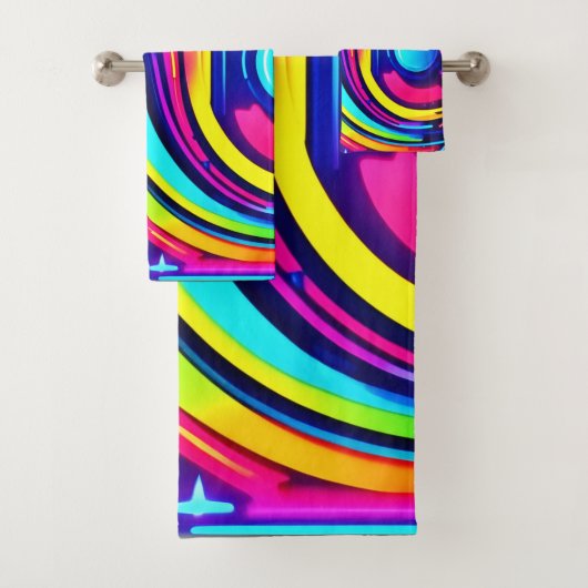 Neon Dreams: een psychedelische digitale odyssee Bad Handdoek (Insitu)