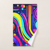 Neon Dreams: een psychedelische digitale odyssee Bad Handdoek (Handdoek)
