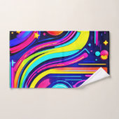 Neon Dreams: een psychedelische digitale odyssee Bad Handdoek (Handdoek)