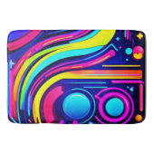 Neon Dreams: een psychedelische digitale odyssee Badmat (Voorkant)