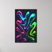 Neon Dreams II Abstract Canvas | Chrome Wall Art (Voorkant)