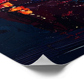Neon Dreams of Tokyo - Shimmering City Reflections Poster (Hoek)
