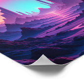 Neon Dreams: Retro Futurisme Muurkunst Poster (Hoek)