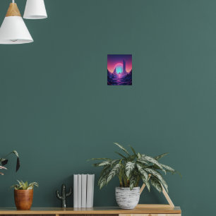 Neon Dreams: Retro Futurisme Muurkunst Poster