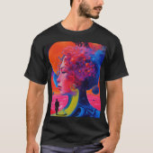 Neon Dreams: Surreal Dali Universe Art T-shirt (Voorkant)