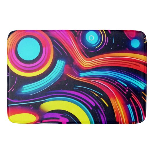 Neon Dreamscape Art Badmat (Voorkant)