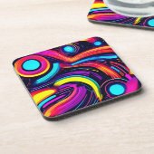 Neon Dreamscape Art Bier Onderzetter (Linkerzijde)
