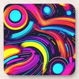 Neon Dreamscape Art Bier Onderzetter