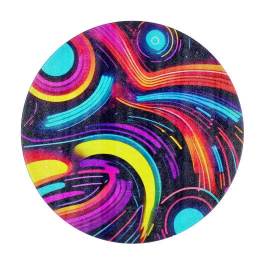Neon Dreamscape Art Snijplank (Voorkant)