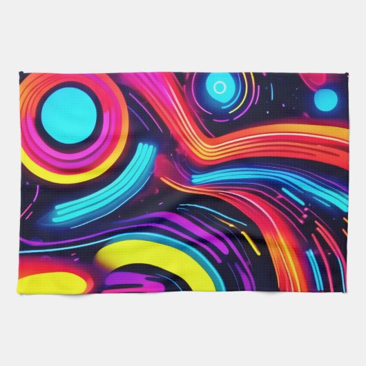 Neon Dreamscape Art Theedoek (Horizontaal)
