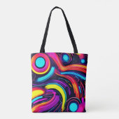 Neon Dreamscape Art Tote Bag (Achterkant)