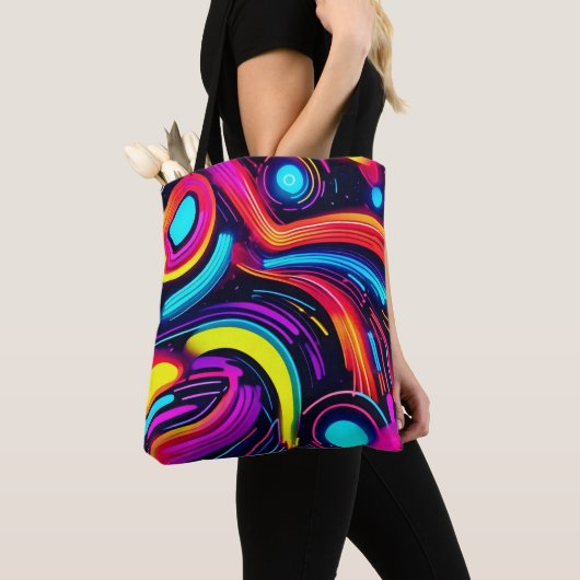 Neon Dreamscape Art Tote Bag (Dichtbij)
