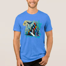 Neon Dreamscape - Digitale kunst T-shirt