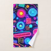 Neon Dreamscape: een levendige Abstracte kunst Bad Handdoek (Handdoek)