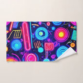Neon Dreamscape: een levendige Abstracte kunst Bad Handdoek (Handdoek)