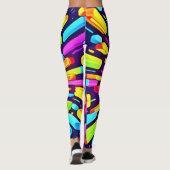 Neon Dreamscape: een psychedelische reis Leggings (Achterkant)