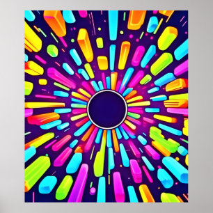 Neon Dreamscape: een psychedelische reis Poster