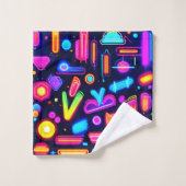 Neon Dreamscape Symphony Bad Handdoek (Wasdoekje)