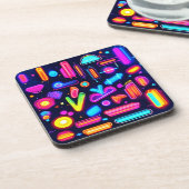 Neon Dreamscape Symphony Bier Onderzetter (Linkerzijde)