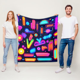 Neon Dreamscape Symphony Fleece Deken