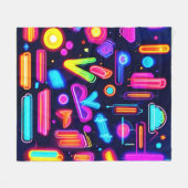 Neon Dreamscape Symphony Fleece Deken (Voorkant (Horizontaal))