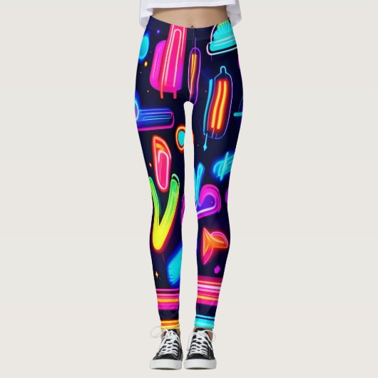 Neon Dreamscape Symphony Leggings (Voorkant)