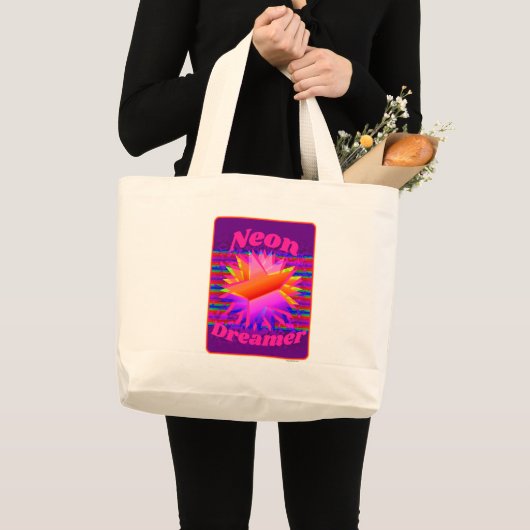 Neon Dreamweaver Epic Retro Wild Design Grote Tote Bag (Voorkant (product))