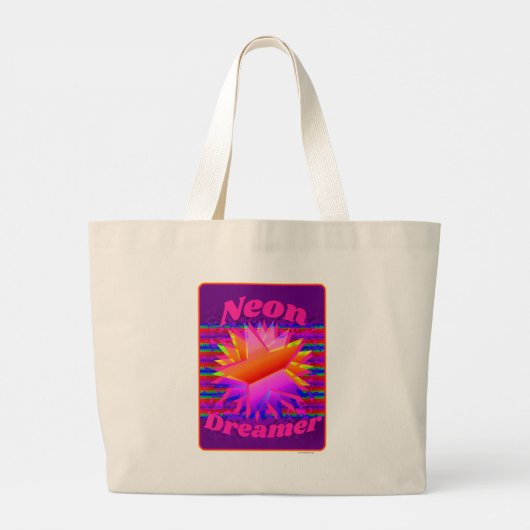 Neon Dreamweaver Epic Retro Wild Design Grote Tote Bag (Achterkant)