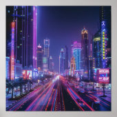 Neon Drenched Dubai Poster (Voorkant)